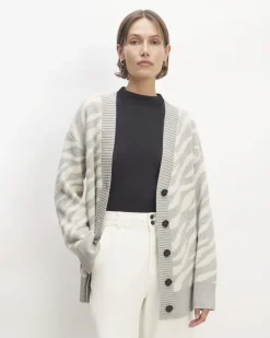Everlane Sweaters|Cardigans*The Alpaca Tiger Jacquard Cardigan Heathered Grey / Snow
