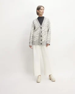 Everlane Sweaters|Cardigans*The Alpaca Tiger Jacquard Cardigan Heathered Grey / Snow