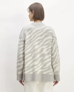 Everlane Sweaters|Cardigans*The Alpaca Tiger Jacquard Cardigan Heathered Grey / Snow