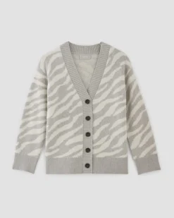 Everlane Sweaters|Cardigans*The Alpaca Tiger Jacquard Cardigan Heathered Grey / Snow