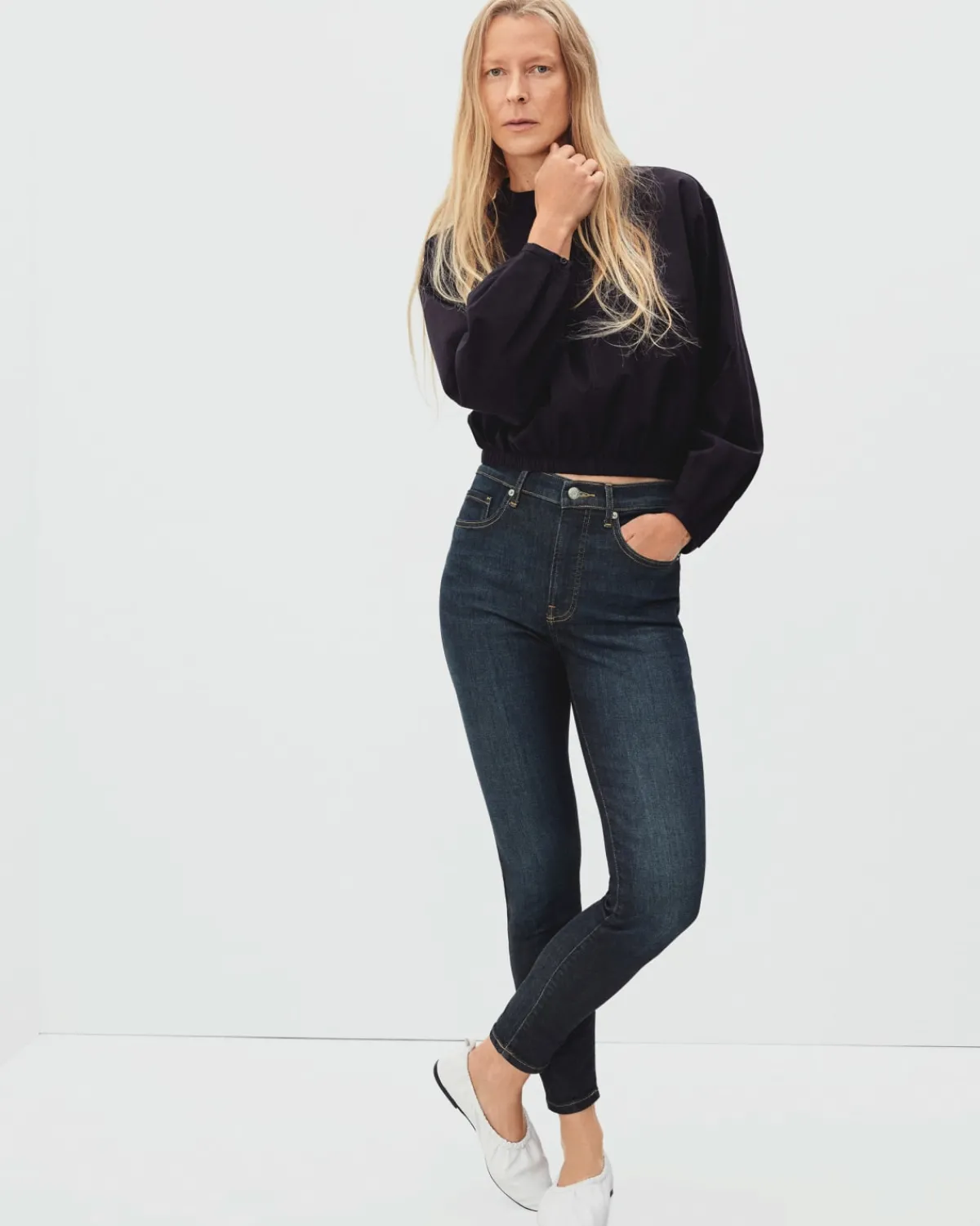 Everlane Jackets & Coats|Jackets*The Authentic Stretch High-Rise Skinny Deep Atlantic