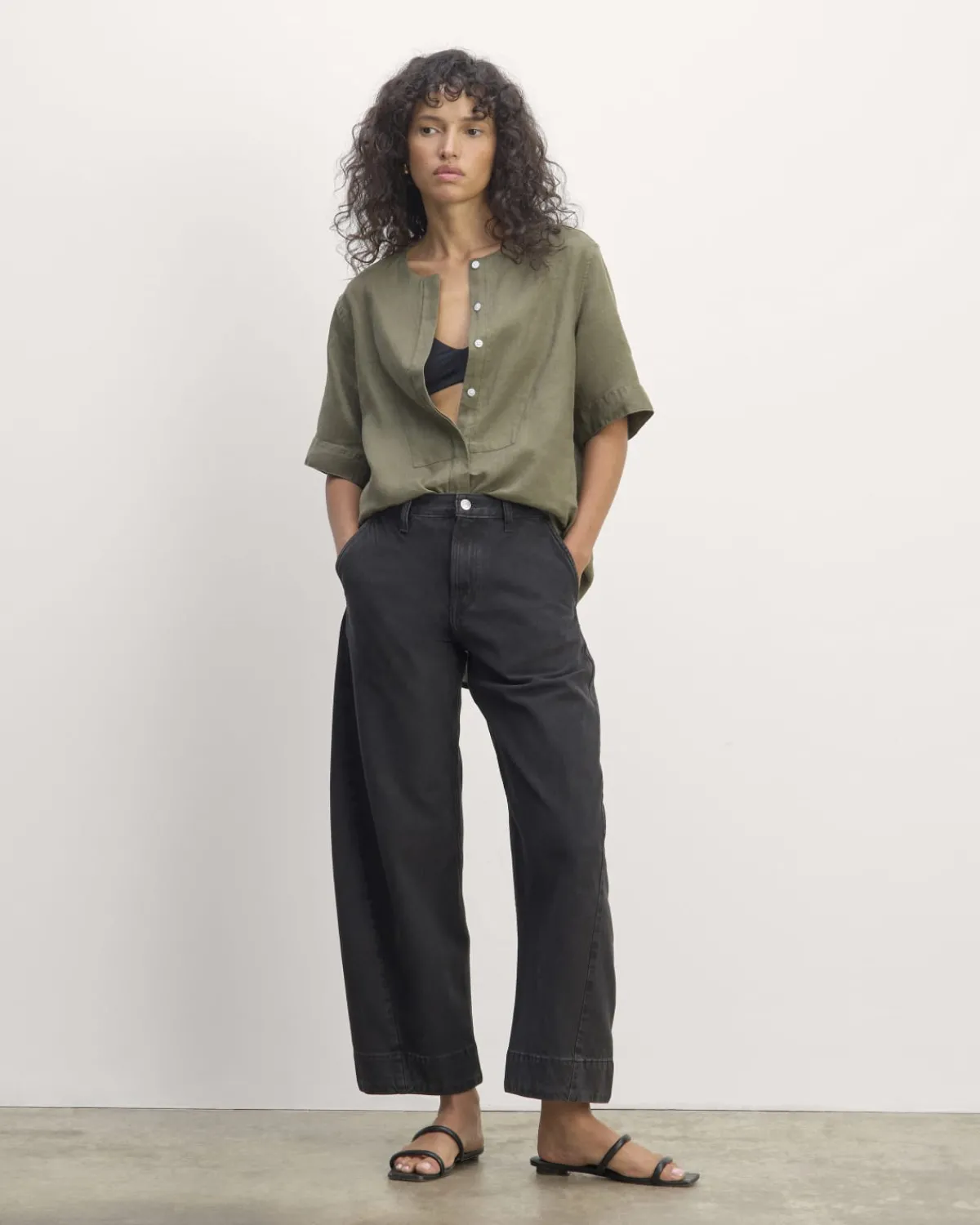 Everlane Tops*The Bib Shirt in Linen