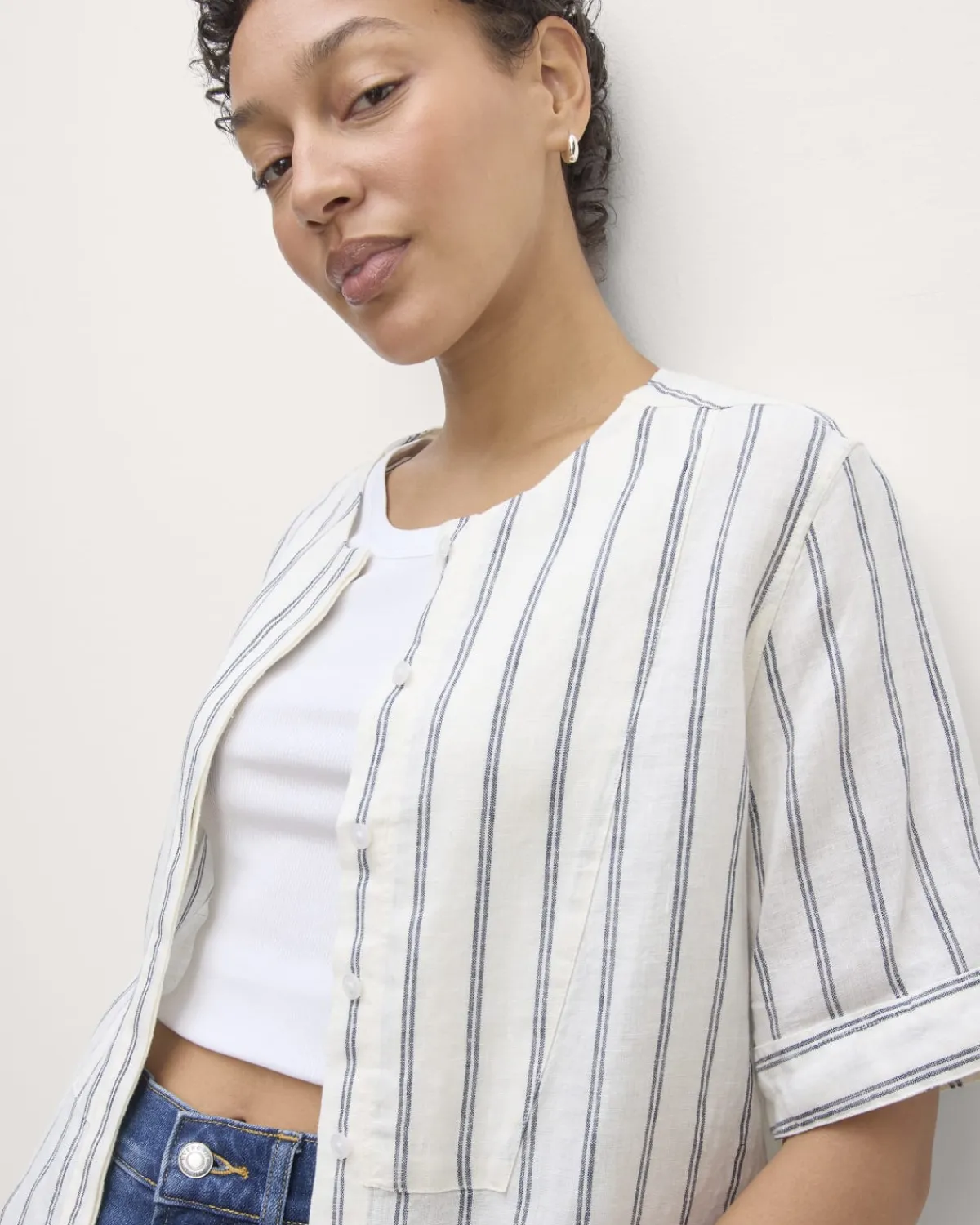 Everlane Tops*The Bib Shirt in Linen