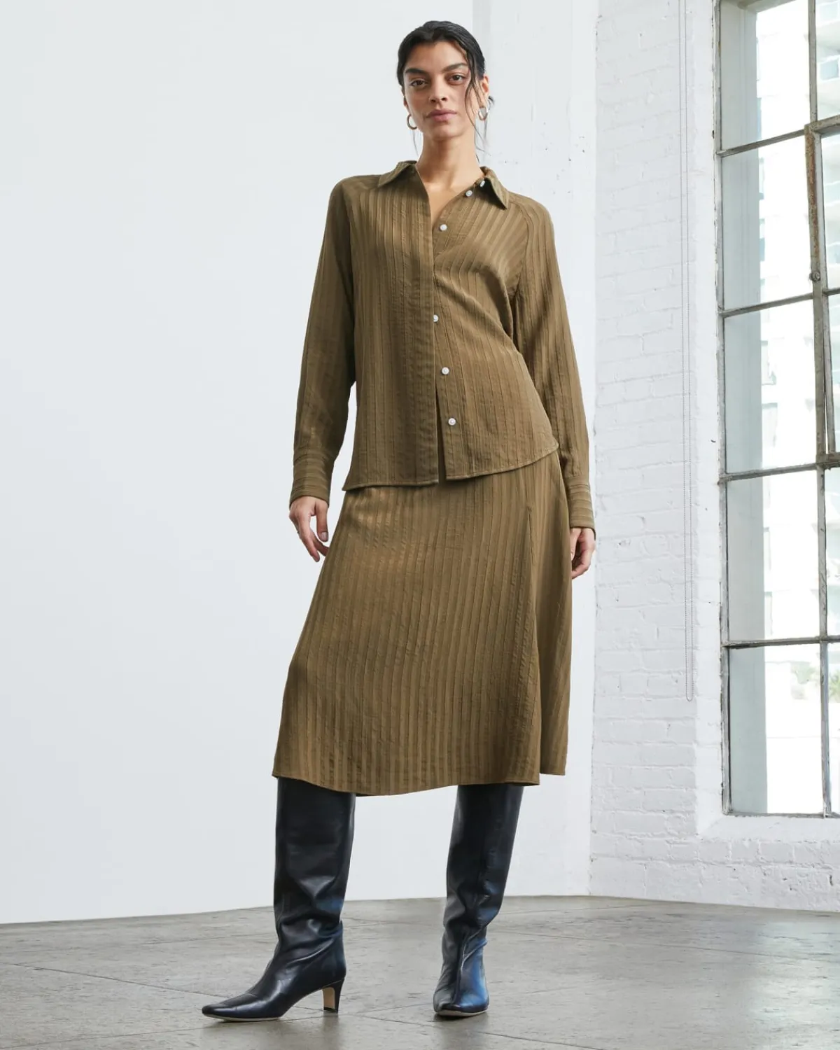 Everlane Tops*The City Stripe Shirt Beech