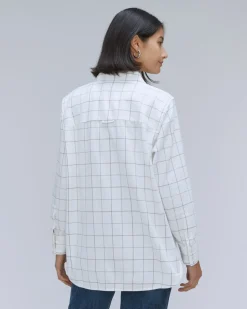 Everlane Tops*The Classic Cotton Flannel Shirt Canvas Tan Plaid