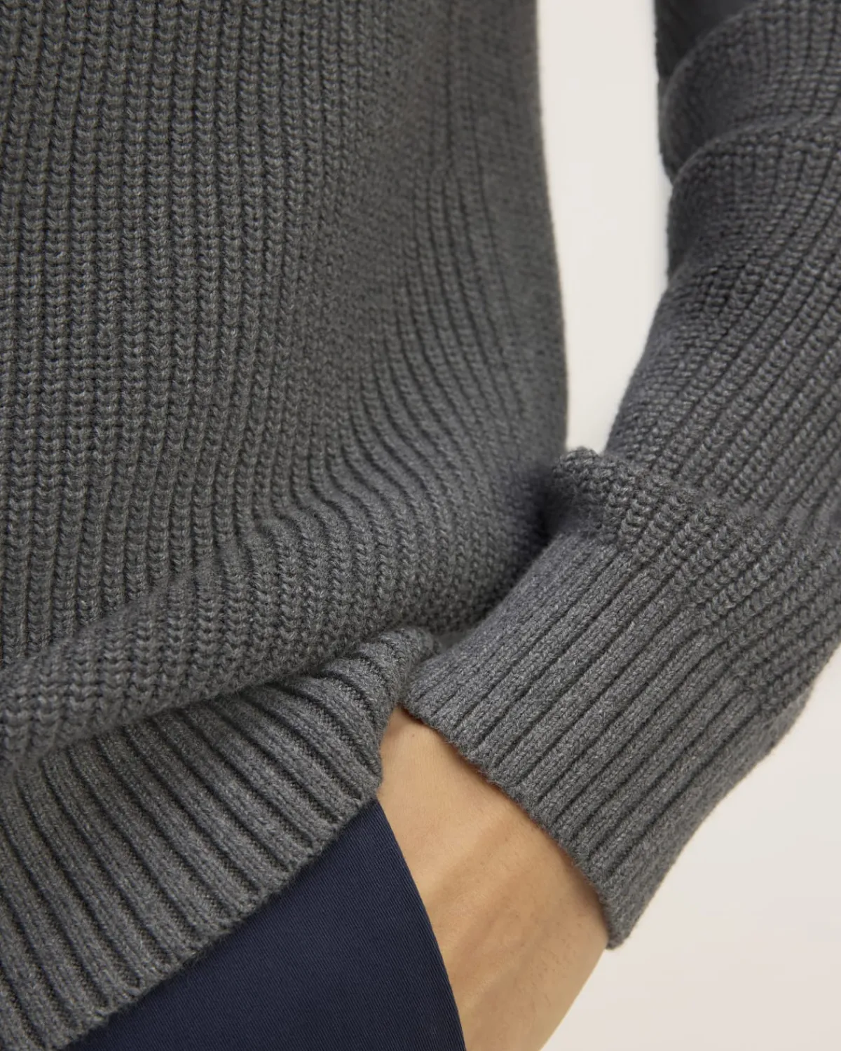 Everlane Sweaters|Turtleneck Sweaters*The Cotton Chunky Rib Polo Heathered Charcoal