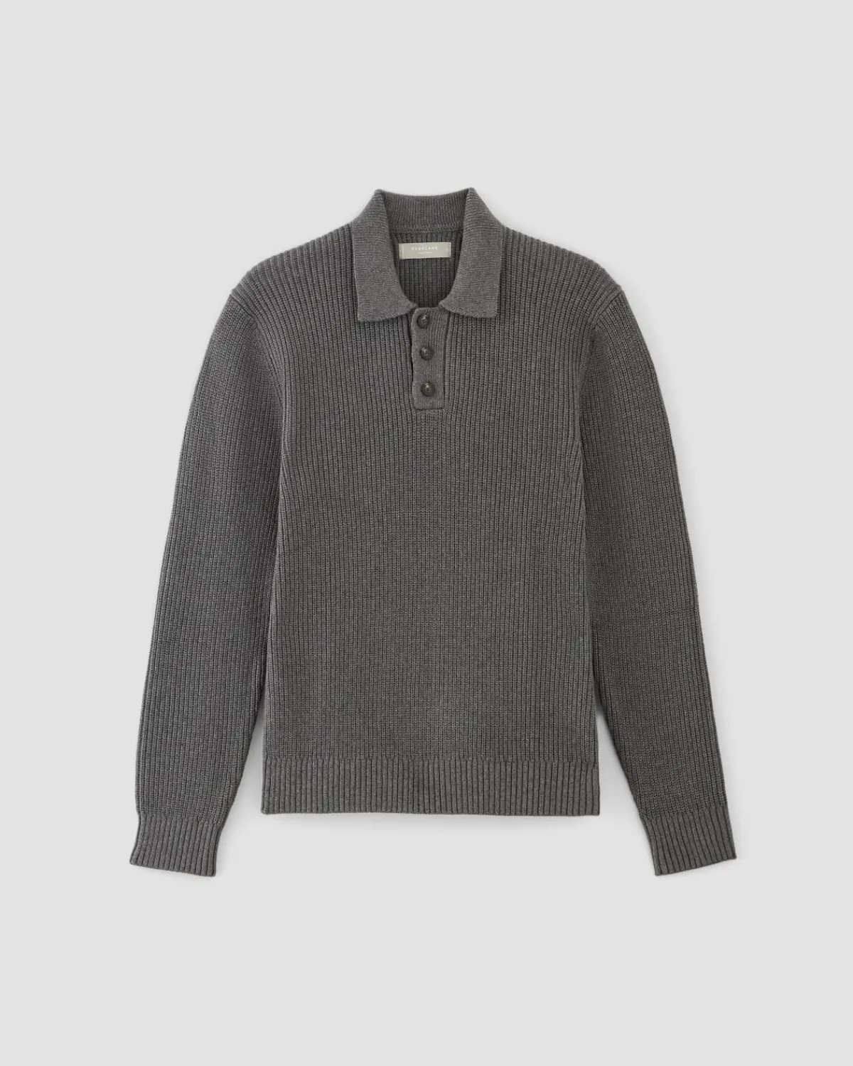 Everlane Sweaters|Turtleneck Sweaters*The Cotton Chunky Rib Polo Heathered Charcoal