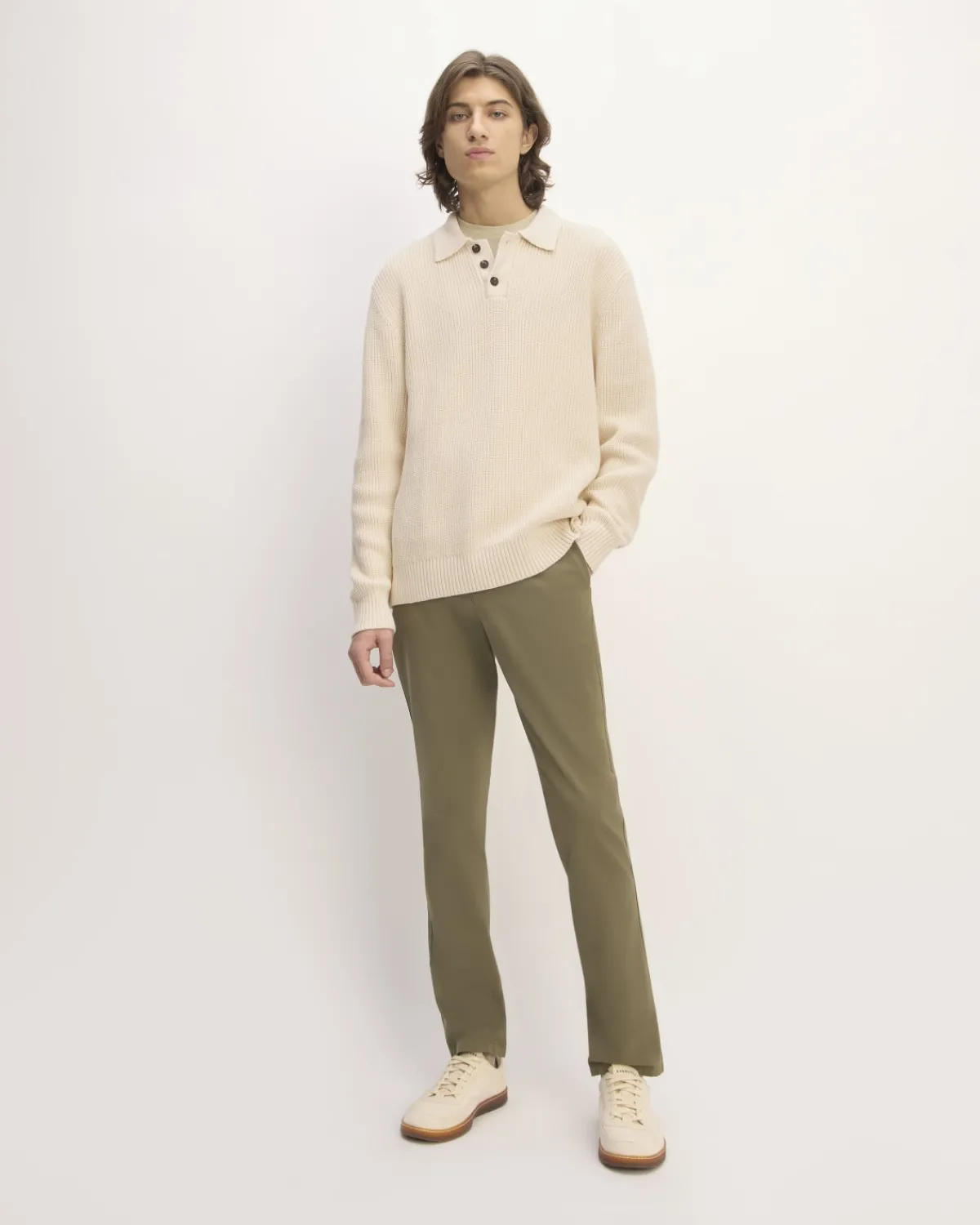 Everlane Sweaters|Turtleneck Sweaters*The Cotton Chunky Rib Polo Heathered Charcoal