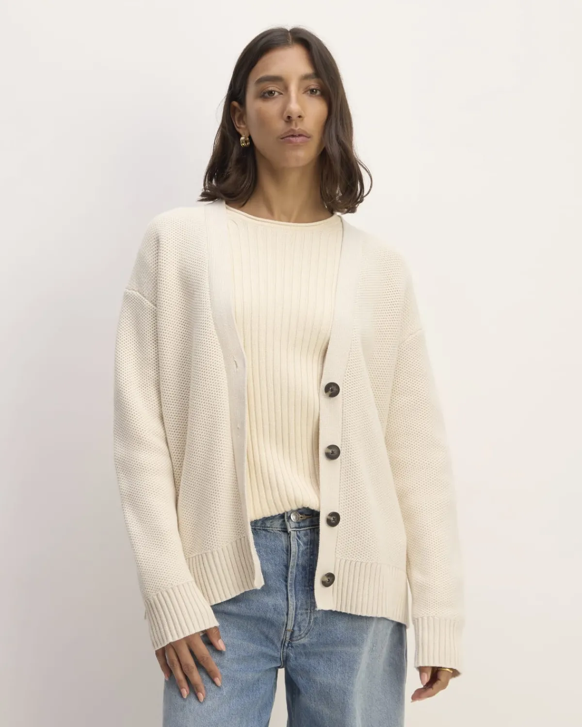 Everlane Sweaters|Cardigans*The Cotton Honeycomb Cardigan Canvas