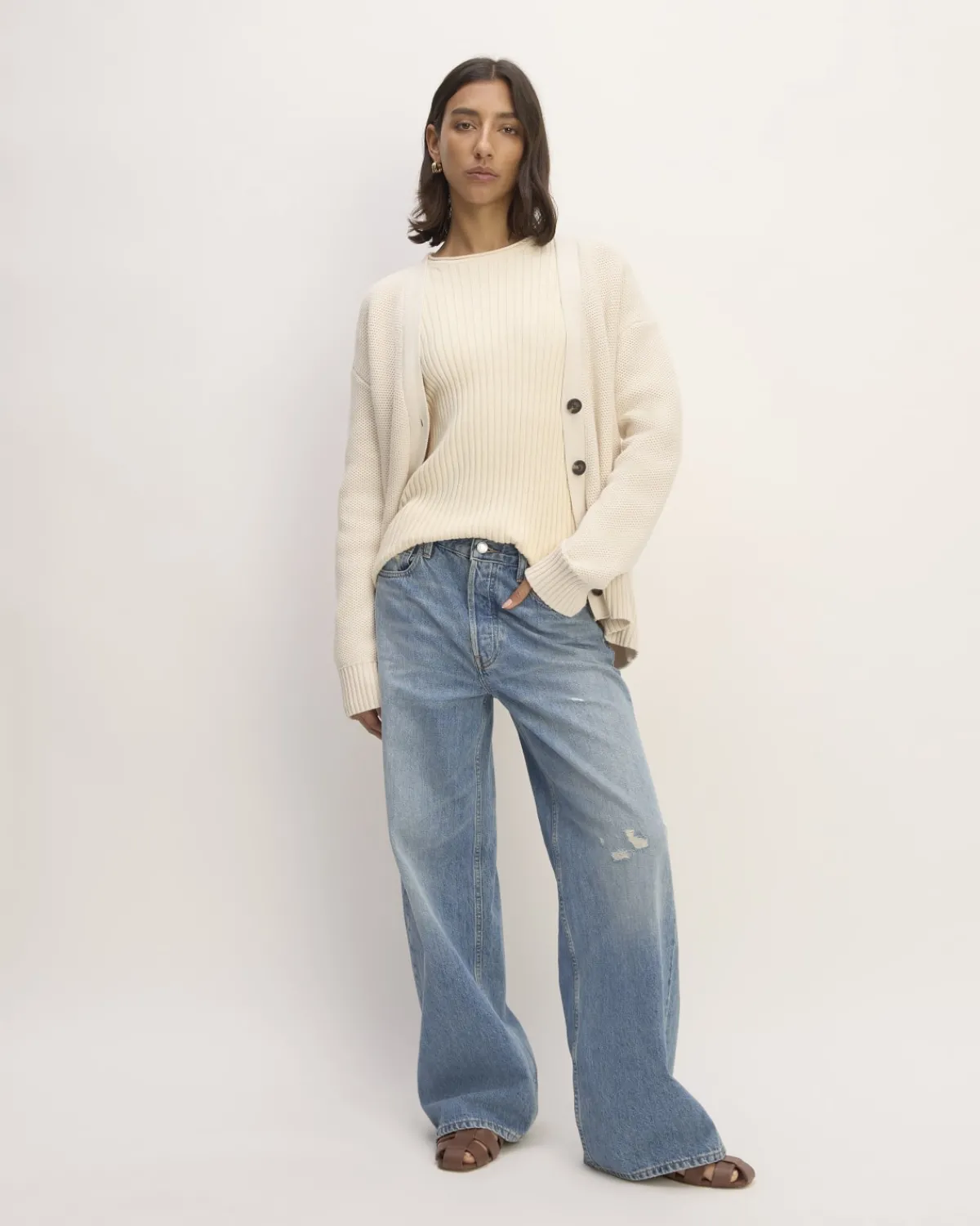 Everlane Sweaters|Cardigans*The Cotton Honeycomb Cardigan Canvas