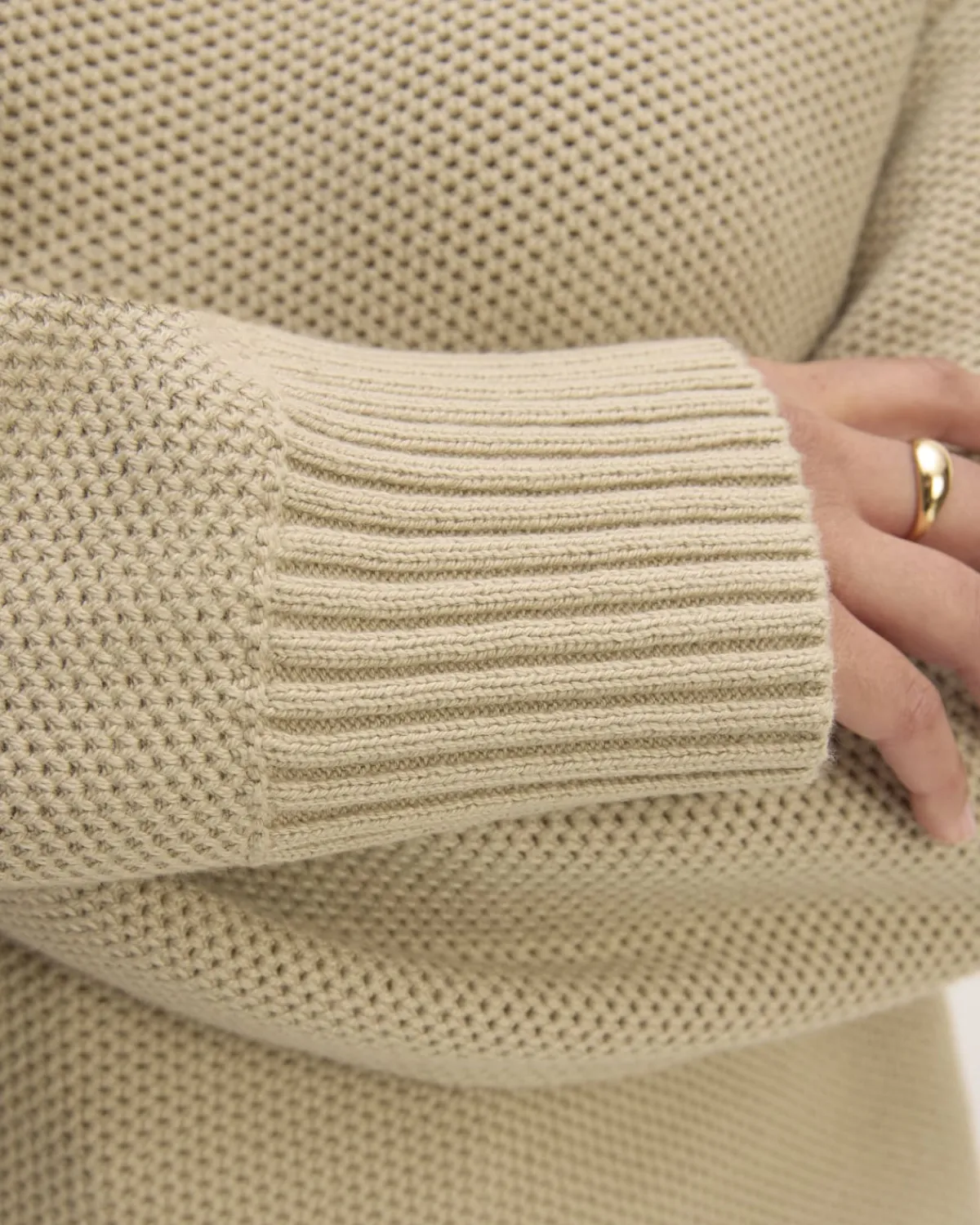 Everlane Sweaters|Crew Sweaters*The Cotton Honeycomb Square Crew Trench Coat Khaki