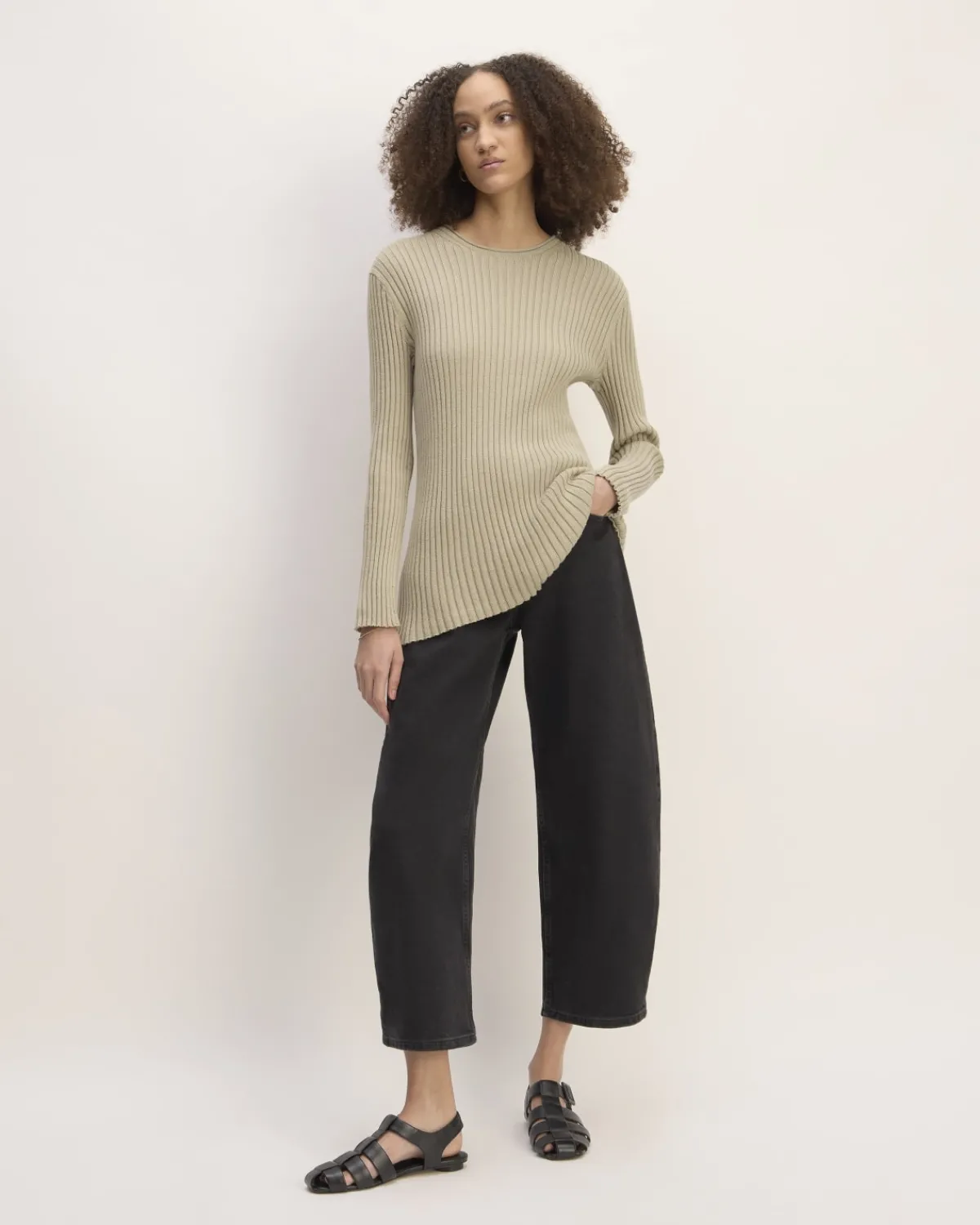 Everlane Sweaters|Crew Sweaters*The Cotton Rib Crew Trench Coat Khaki