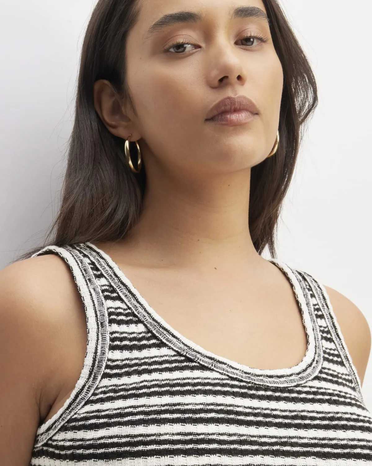Everlane Tops*The Cozy Rib Tank Bone / Black
