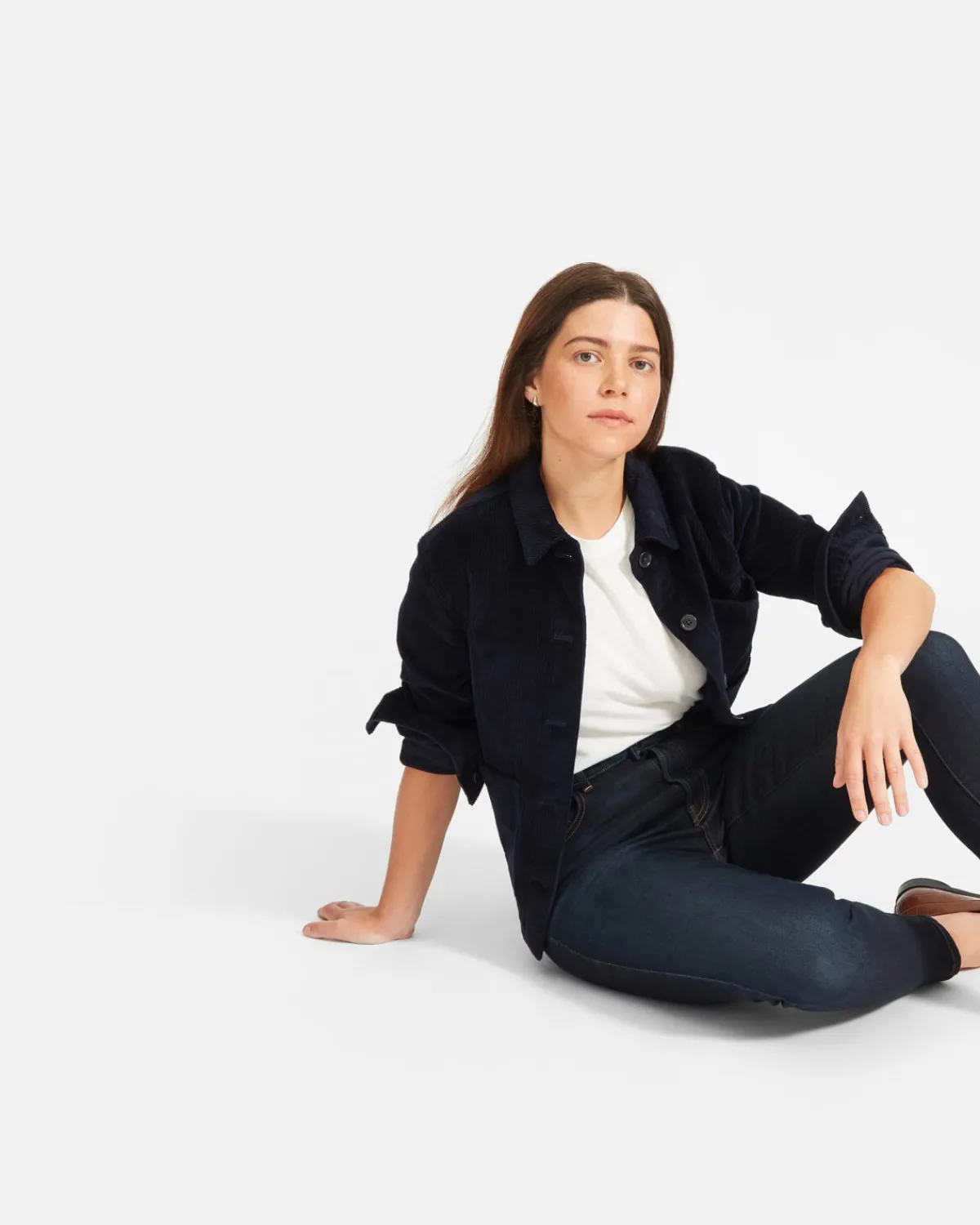Everlane Jeans*The Curvy Authentic Stretch High-Rise Skinny Jean Dark Blue Wash