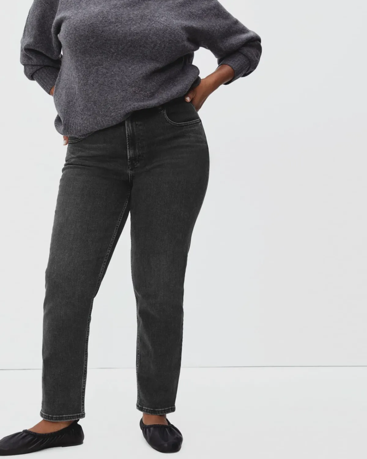 Everlane Jeans|Slim Jeans*The Curvy Cheeky® Straight Jean Washed Black