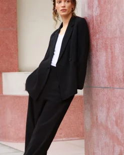 Everlane Jackets & Coats|Blazers*The Drapey City Stripe Blazer Black