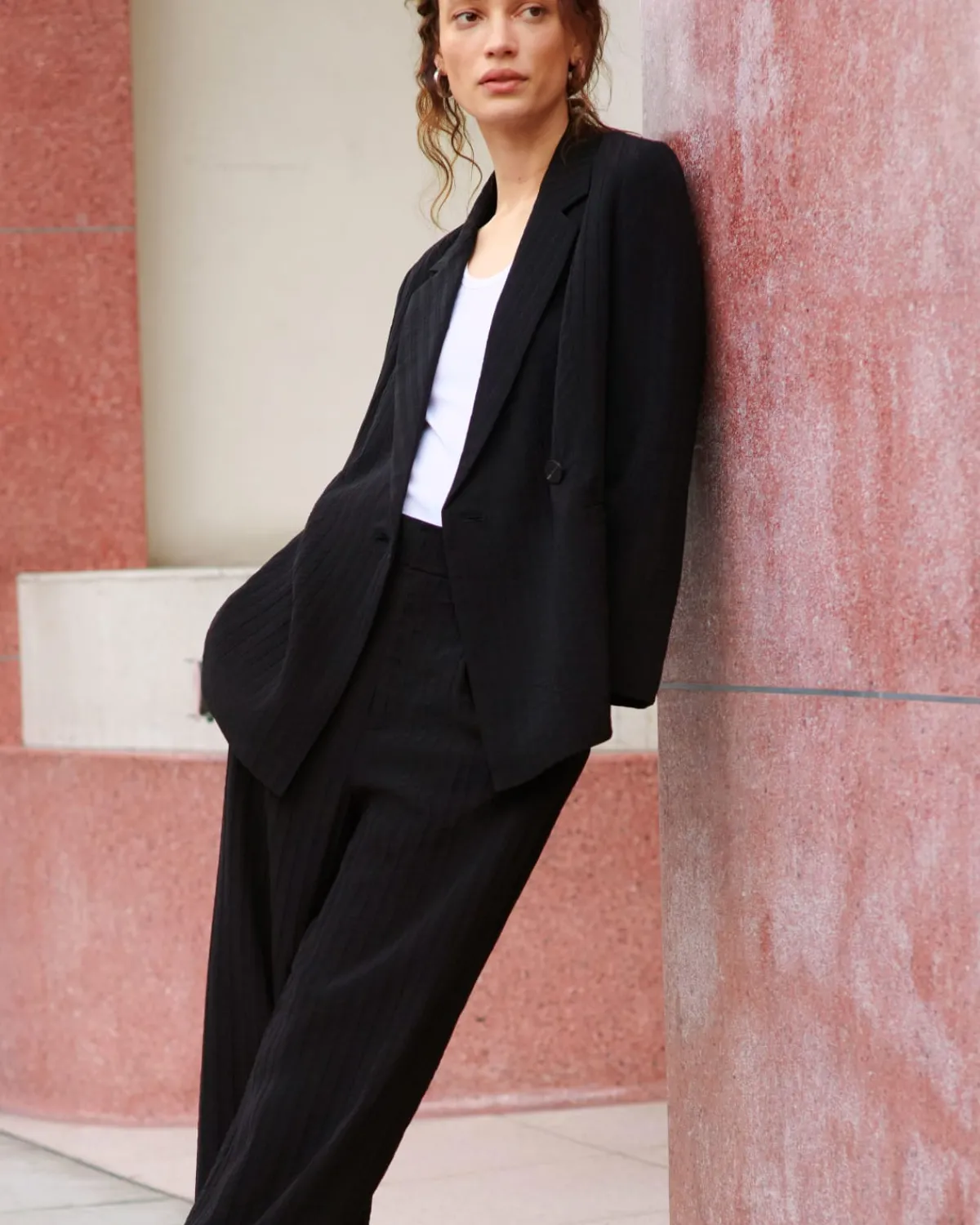 Everlane Jackets & Coats|Blazers*The Drapey City Stripe Blazer Black