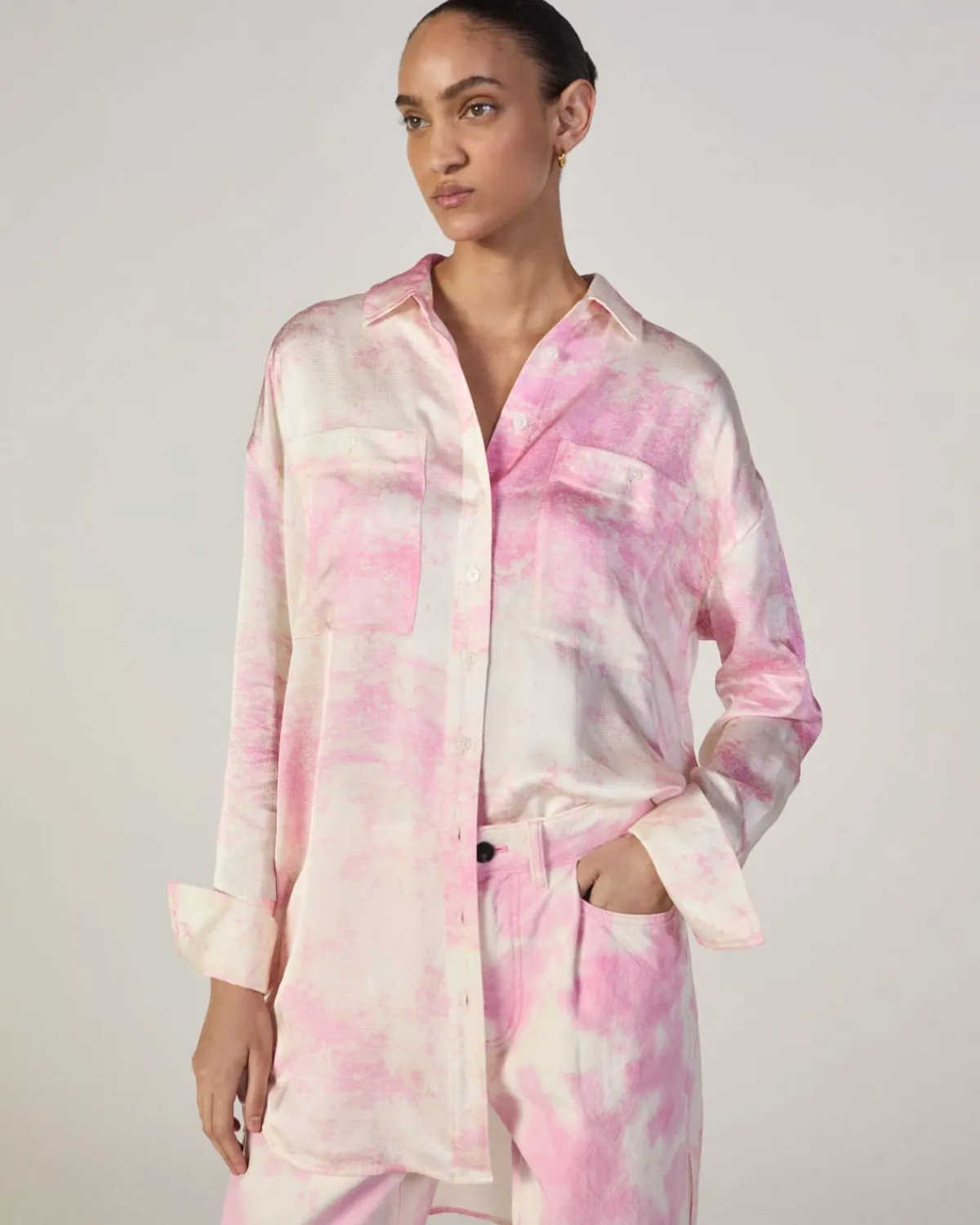 Everlane Tops*The x Marques' Almeida Satin Tie-Dye Shirt