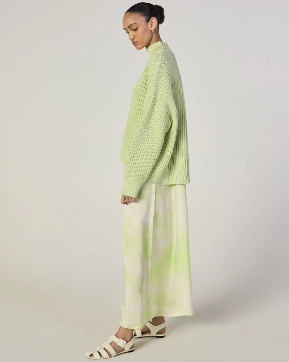 Everlane Dresses*The x Marques' Almeida Satin Tie-Dye Dress Seafoam Tie-Dye