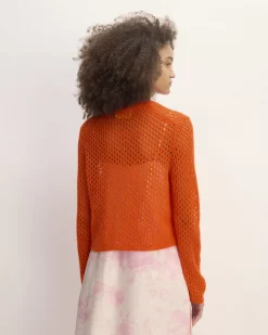 Everlane Sweaters|Crew Sweaters*The x Marques' Almeida Alpaca Mesh Cardigan Red Orange