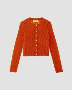 Everlane Sweaters|Crew Sweaters*The x Marques' Almeida Alpaca Mesh Cardigan Red Orange