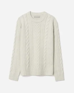 Everlane Sweaters|Turtleneck Sweaters*The Felted Merino Cable-Knit Crew Oat Melange