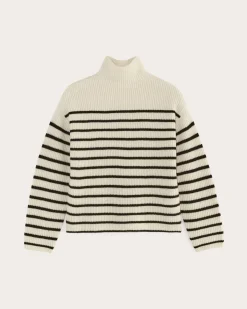 Everlane Sweaters|Turtleneck Sweaters*The Fisherman Turtleneck in Wool Cashmere Bone / Black