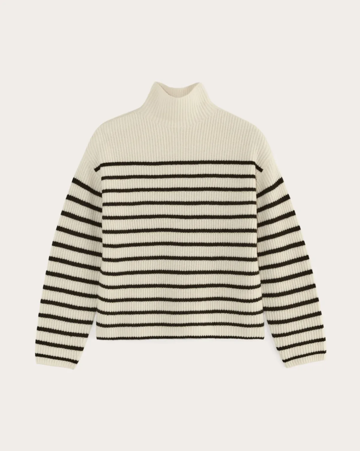 Everlane Sweaters|Turtleneck Sweaters*The Fisherman Turtleneck in Wool Cashmere Bone / Black