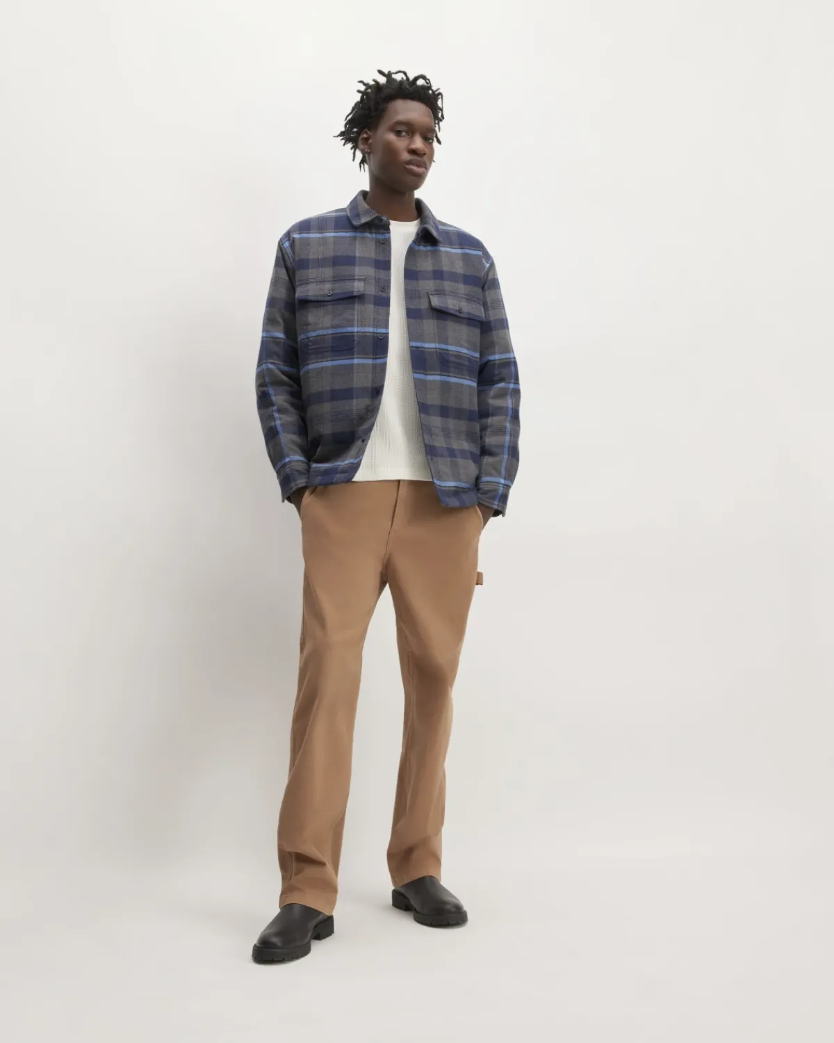 Everlane Shirts|Button Down Shirts*The Flannel Filled Shirt Jacket Heritage Blue / Black / Navy / Heather Charcoal