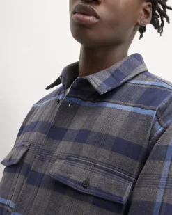 Everlane Shirts|Button Down Shirts*The Flannel Filled Shirt Jacket Heritage Blue / Black / Navy / Heather Charcoal