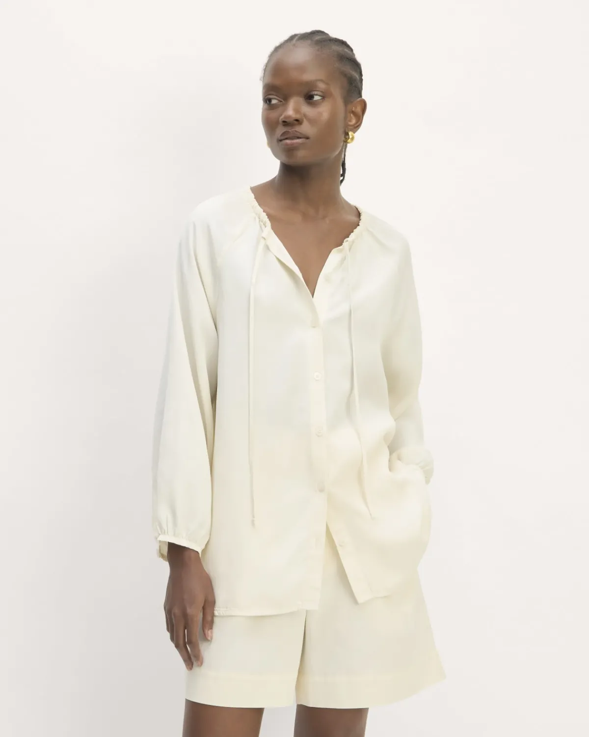 Everlane Tops*The Gathered Shirt in Butterlite