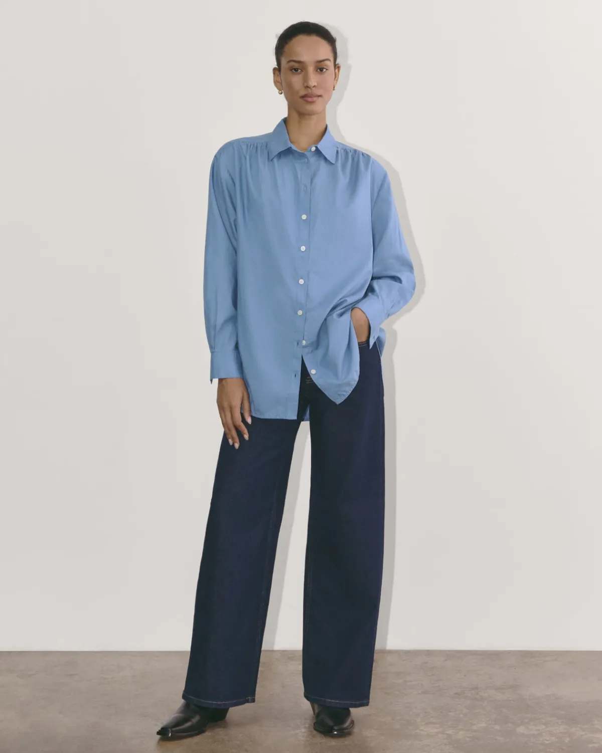 Everlane Tops*The Gathered Shirt in Silky Cotton