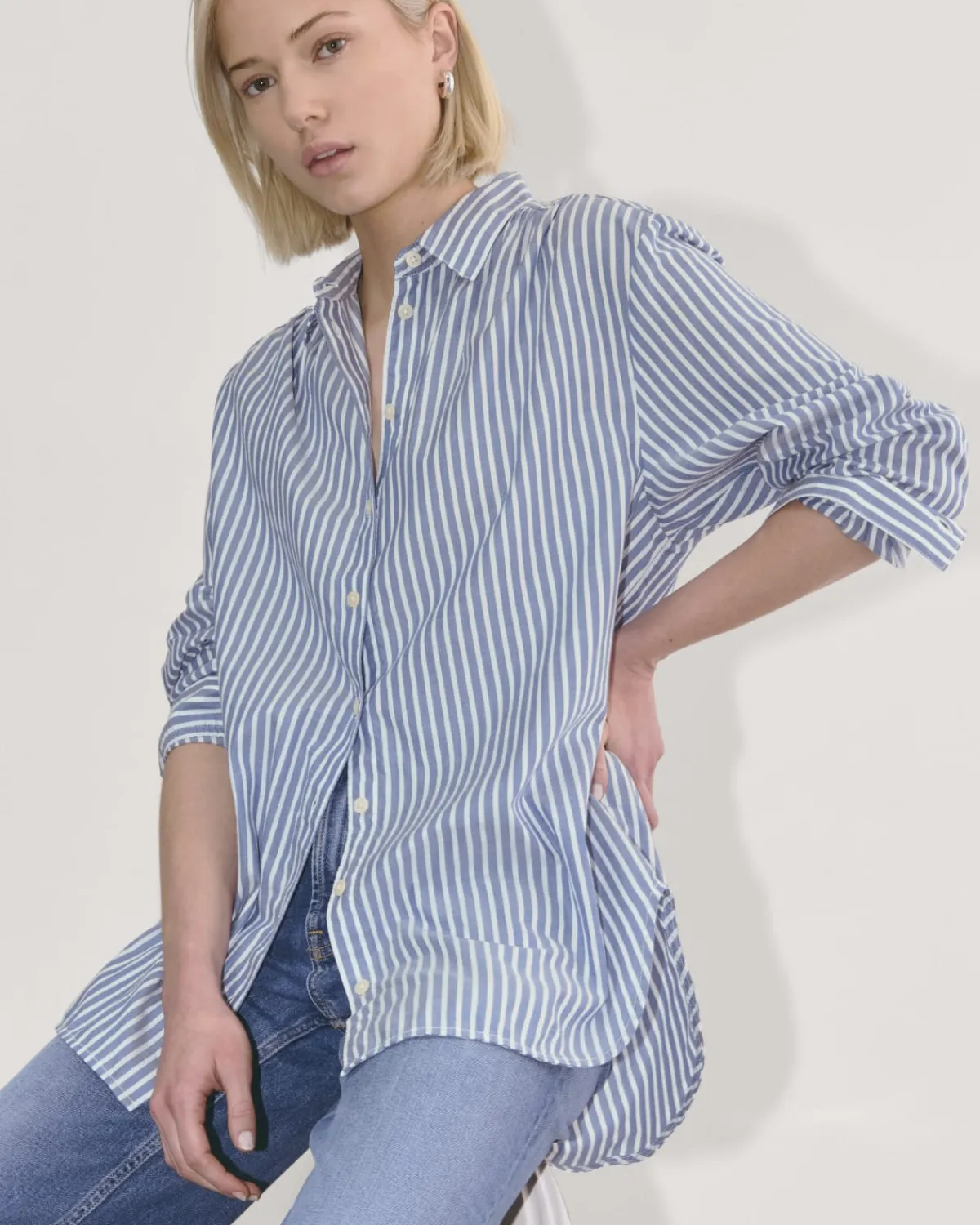 Everlane Tops*The Gathered Shirt in Silky Cotton