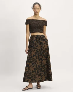 Everlane Tops*The Gauze Smock Top Black / Cocoa Small Floral