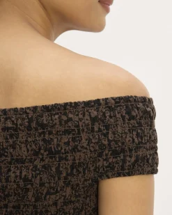 Everlane Tops*The Gauze Smock Top Black / Cocoa Small Floral