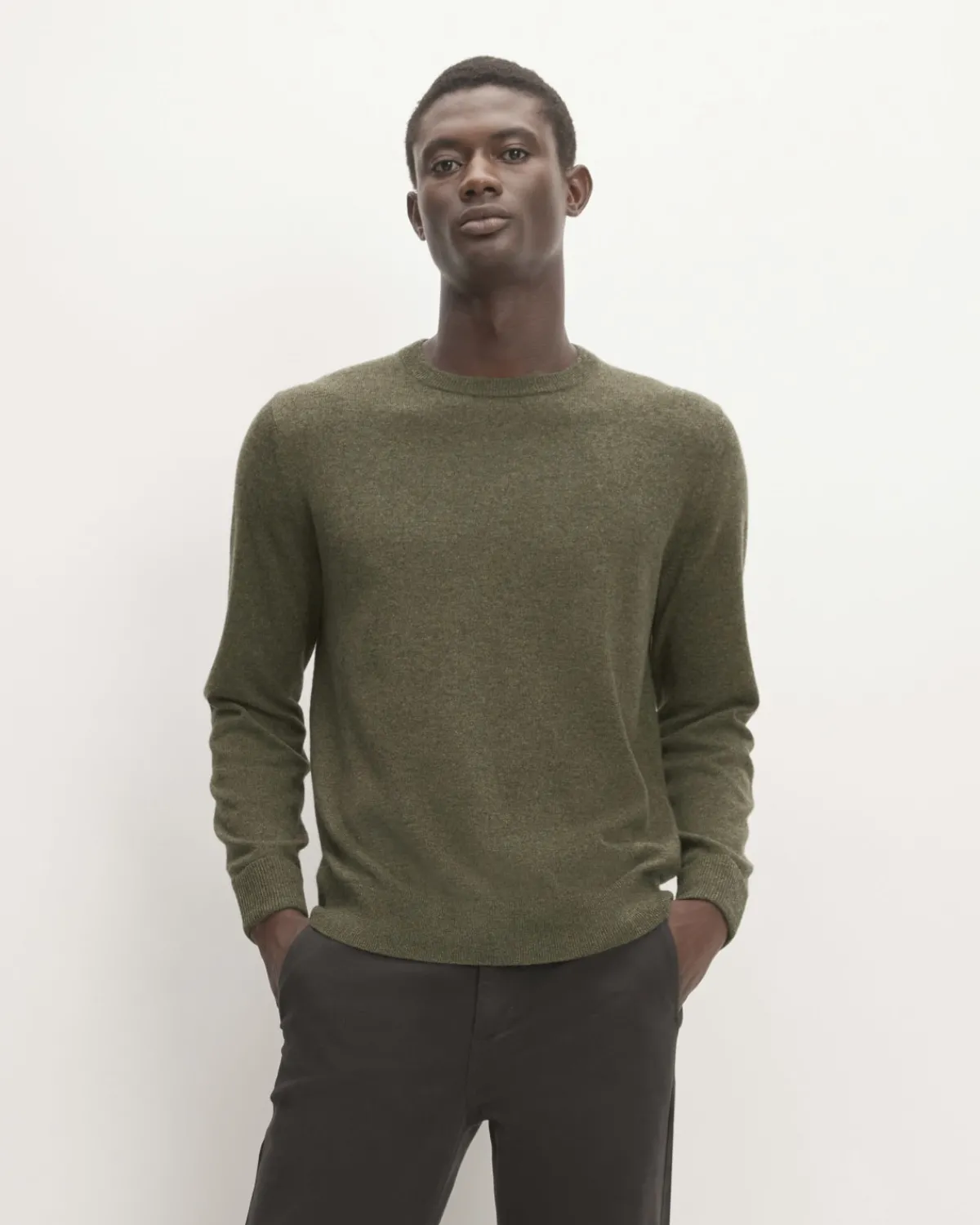 Everlane Sweaters|Turtleneck Sweaters*The Grade-A Cashmere Crew Heather Scarab Green