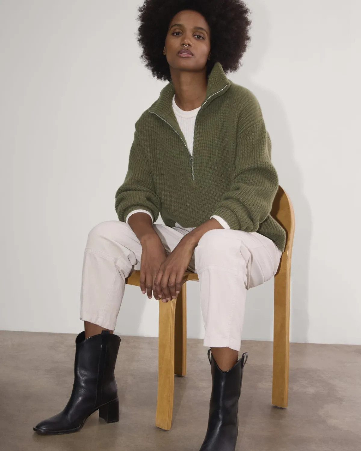 Everlane Sweaters*The Half-Zip Sweater in Luxe Merino