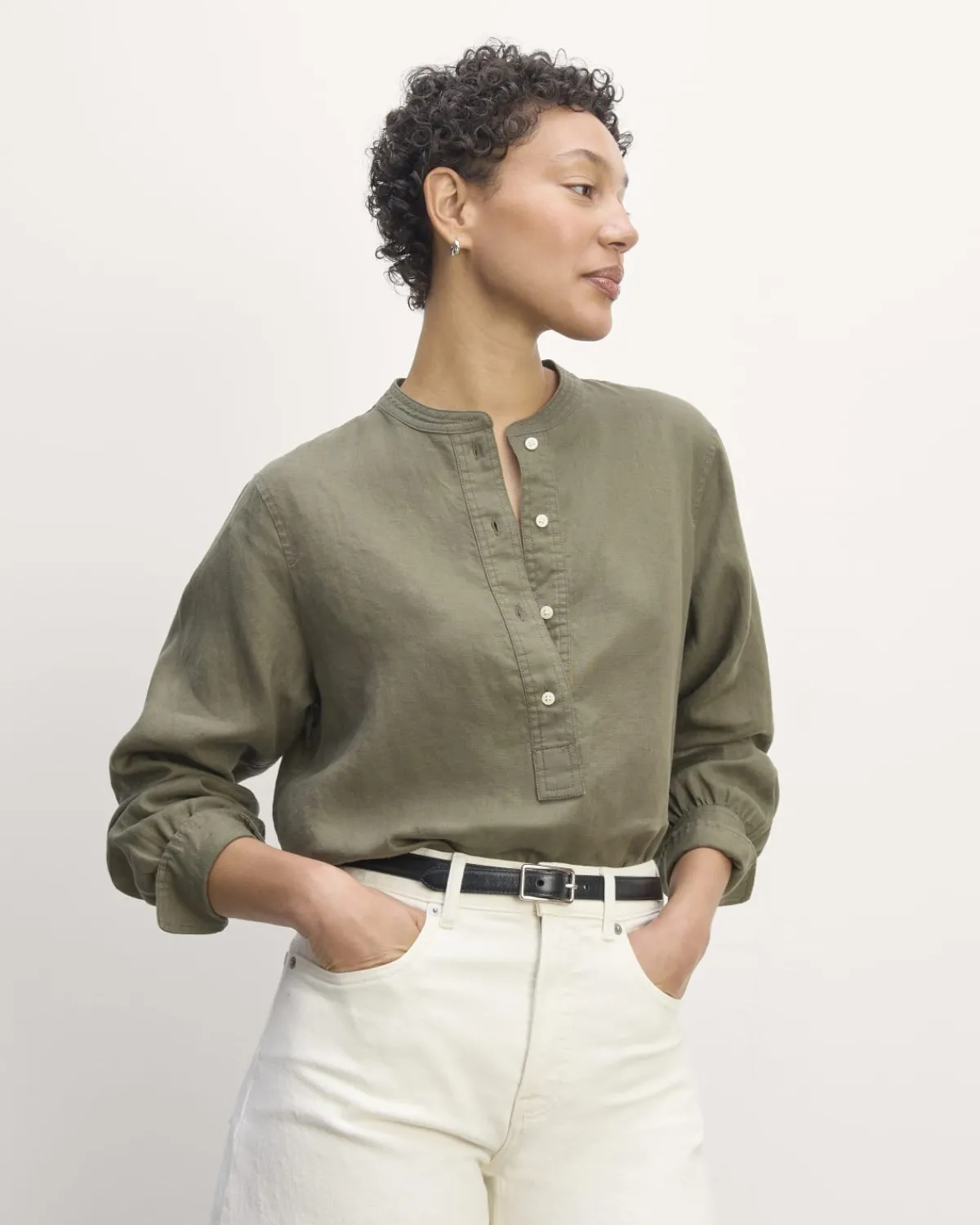 Everlane Tops*The Henley Shirt in Linen