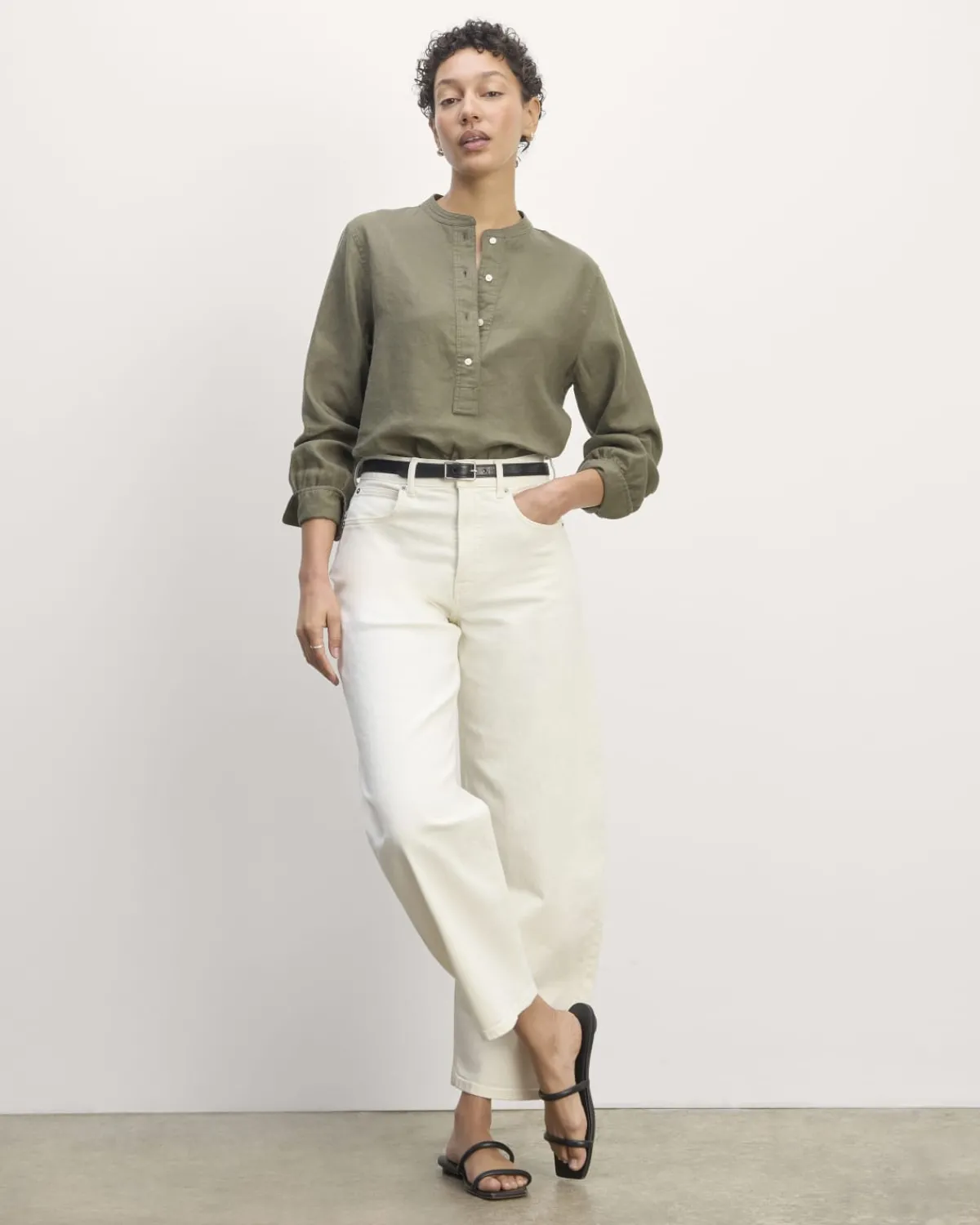 Everlane Tops*The Henley Shirt in Linen
