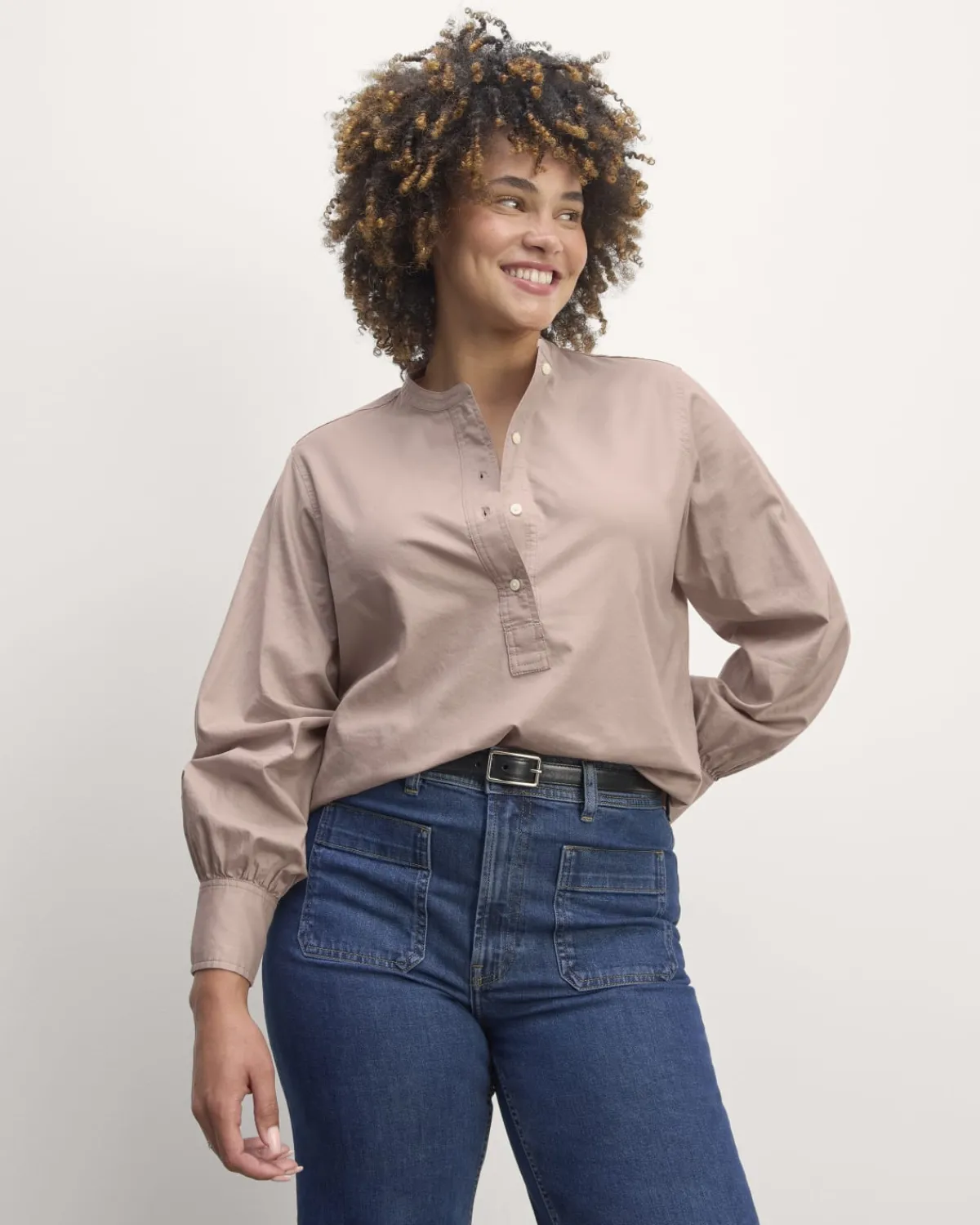 Everlane Tops*The Henley Shirt in Silky Cotton