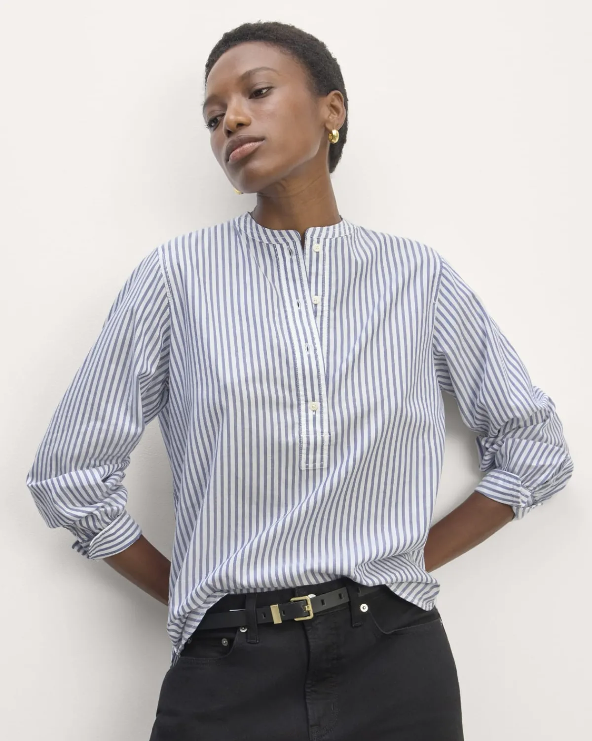 Everlane Tops*The Henley Shirt in Silky Cotton