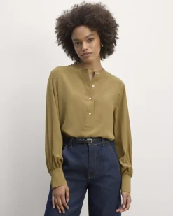 Everlane Tops*The Henley Shirt in Washable Silk