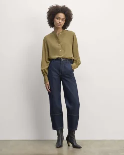 Everlane Tops*The Henley Shirt in Washable Silk