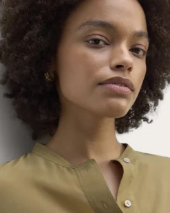 Everlane Tops*The Henley Shirt in Washable Silk