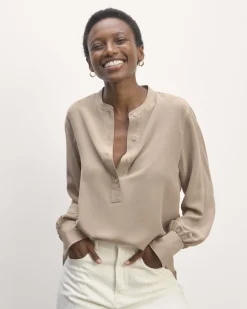 Everlane Tops*The Henley Shirt in Washable Silk