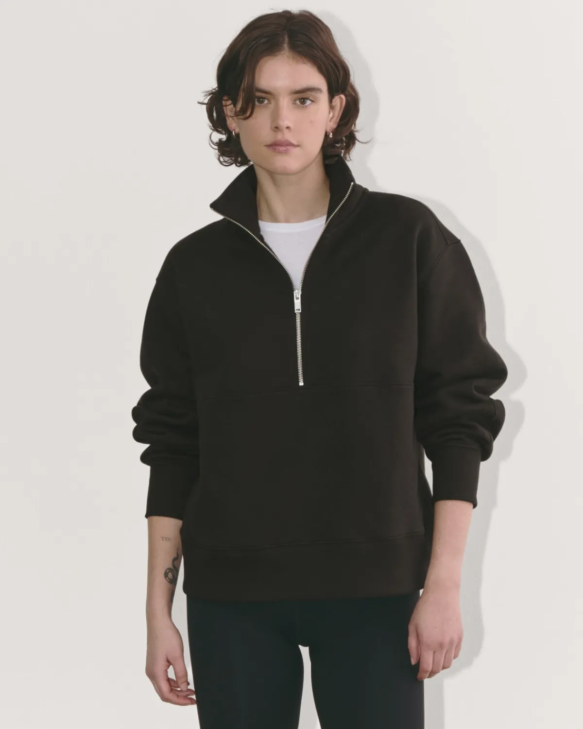 Everlane Loungewear|Tees*The Laid-Back Half-Zip Sweatshirt Heathered Grey / Olive