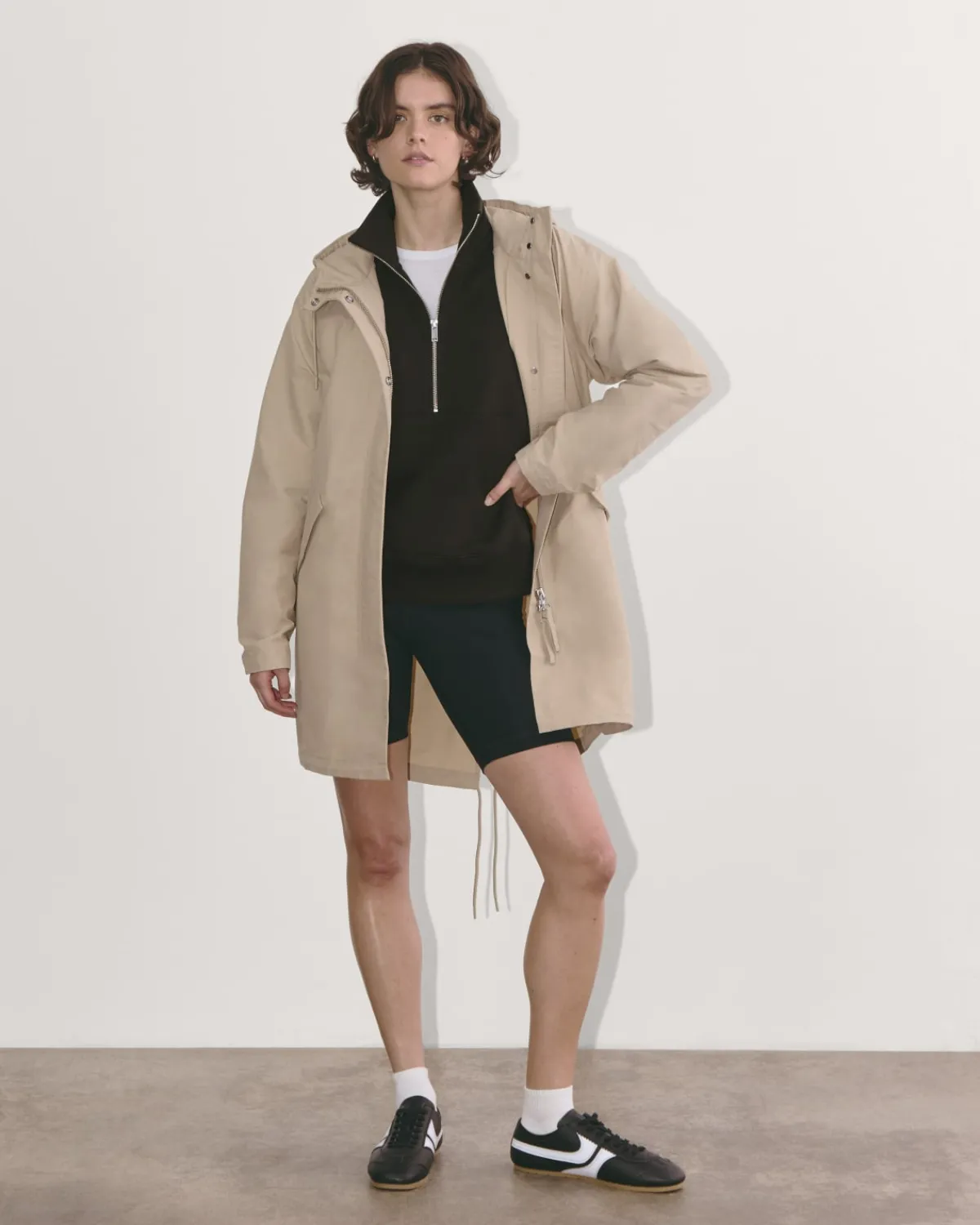 Everlane Loungewear|Tees*The Laid-Back Half-Zip Sweatshirt Heathered Grey / Olive
