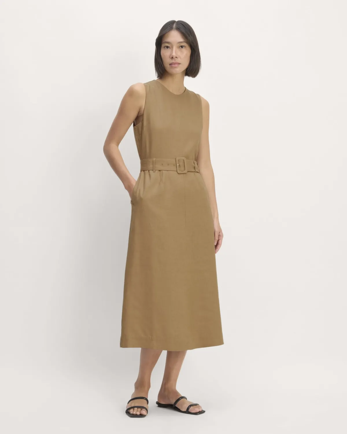 Everlane Dresses*The Linen Belted Midi Dress