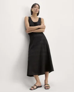Everlane Shorts & Skirts|Jeans*The Linen Eyelet Midi Skirt Marina Bay