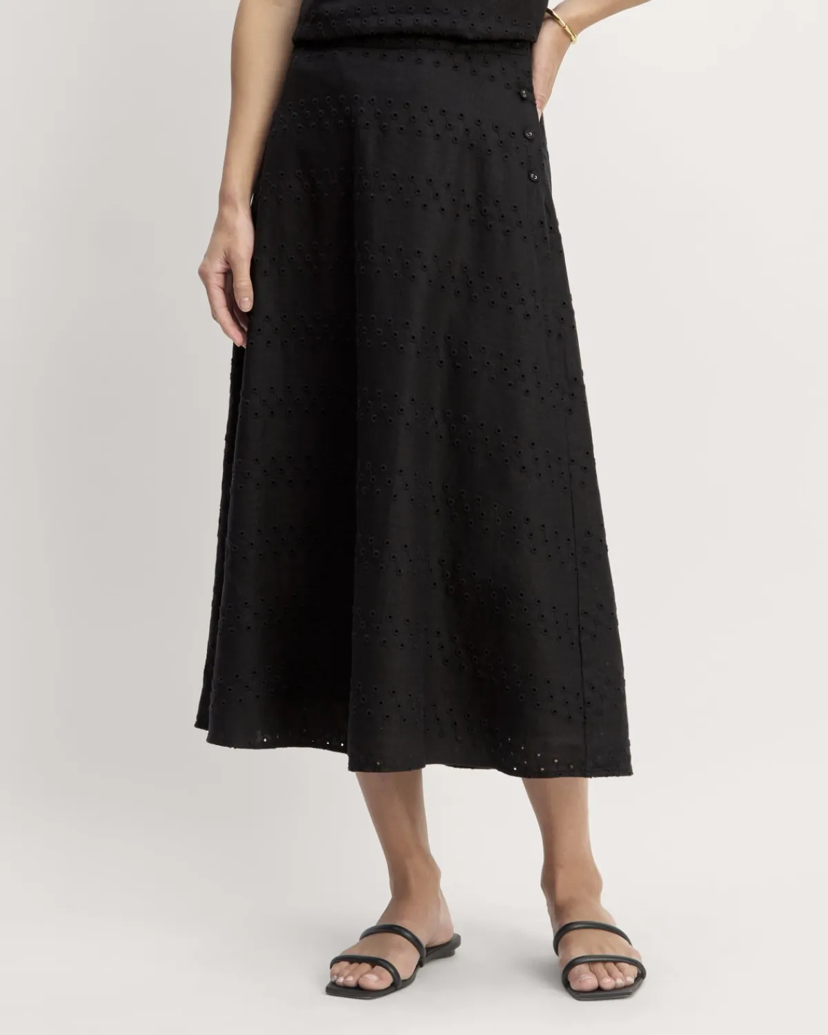 Everlane Shorts & Skirts|Jeans*The Linen Eyelet Midi Skirt Marina Bay